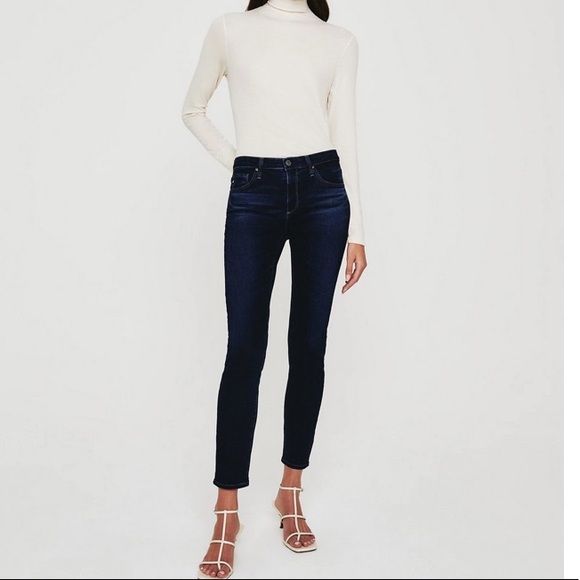 AG THE STILT CIGARETTE LEG JEANS IN SOFT PIMA COTTON COLOR DARK NAVY BLUE - Picture 2 of 16